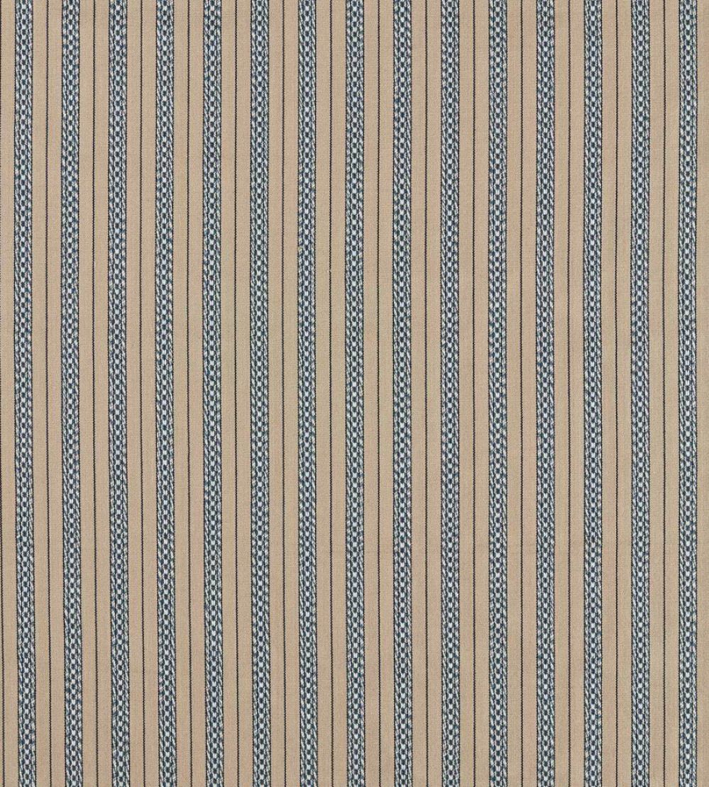 Elm Stripe Fabric by Morris & Co Indigo/Flax