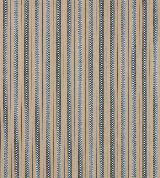 Elm Stripe Fabric by Morris & Co Indigo/Flax