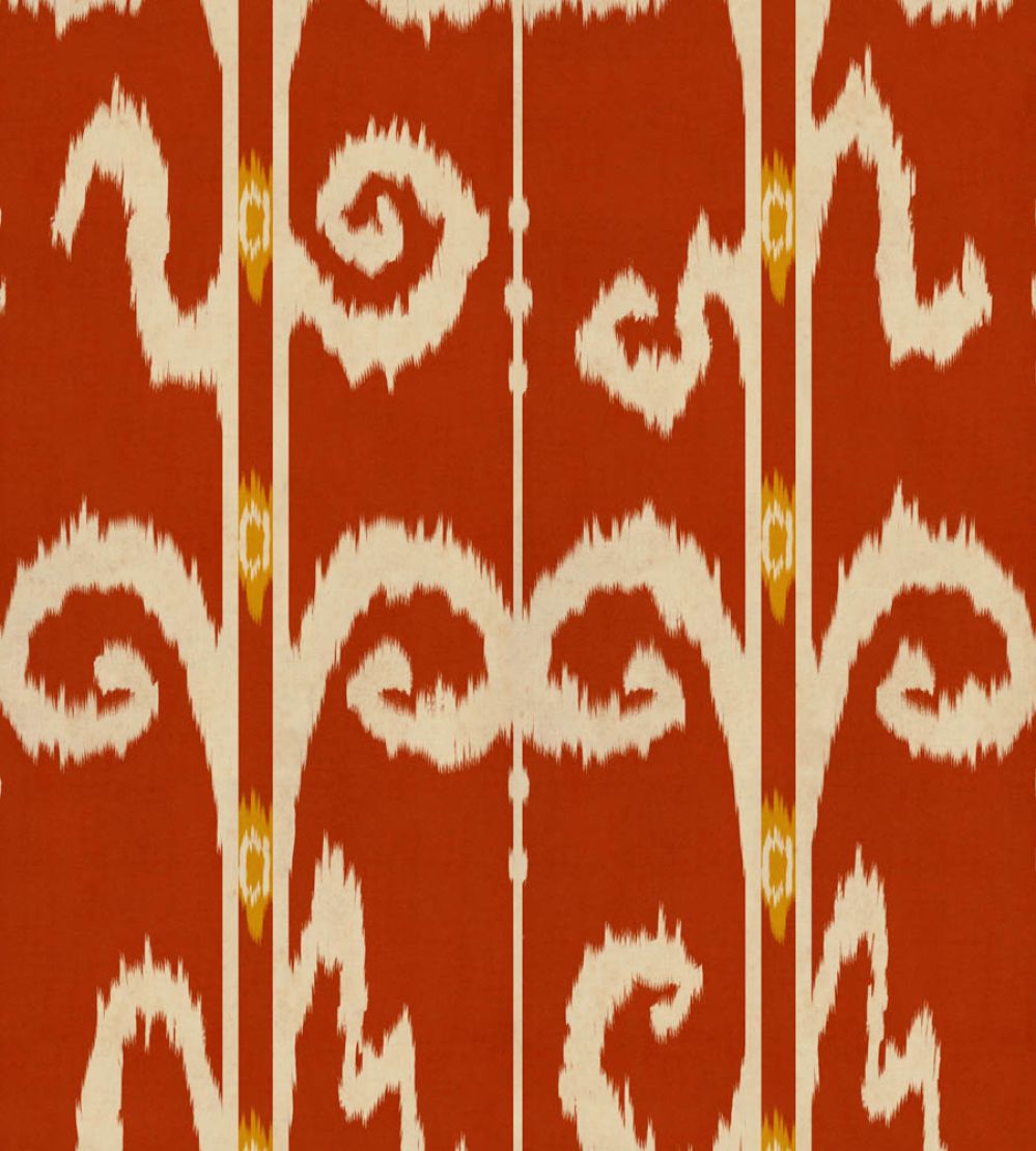 Elysia Ikat Wallpaper by MINDTHEGAP Crimson