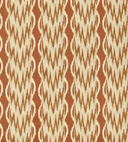 Embroidered Ikat Stripe Fabric by Zoffany Amber