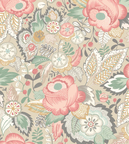 Emily Rose Wallpaper by Ohpopsi Soft Flamingo