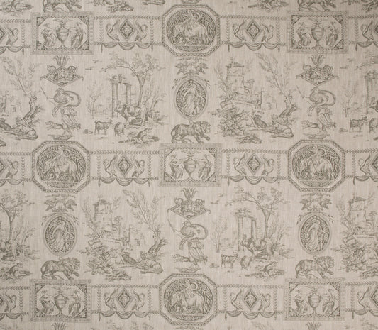 Empire Fabric by Marvic Textiles in Taupe on Natural Linen