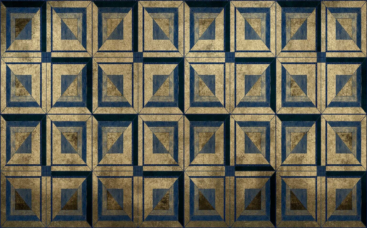 Empire mural by Coordonné in Gold, flat pattern view