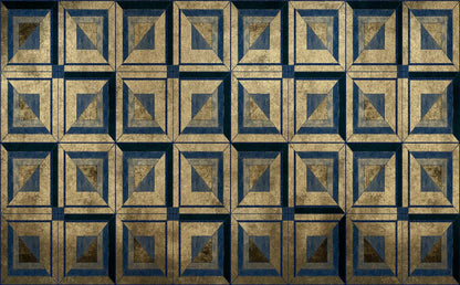 Empire mural by Coordonné in Gold, flat pattern view