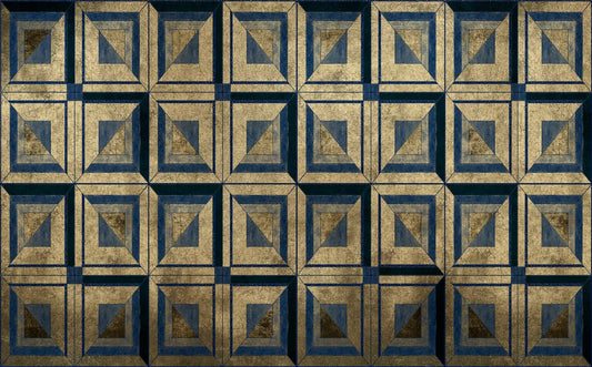 Empire mural by Coordonné in Gold, flat pattern view