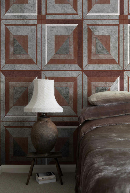 Empire mural by Coordonné in Silver, shown in a styled room