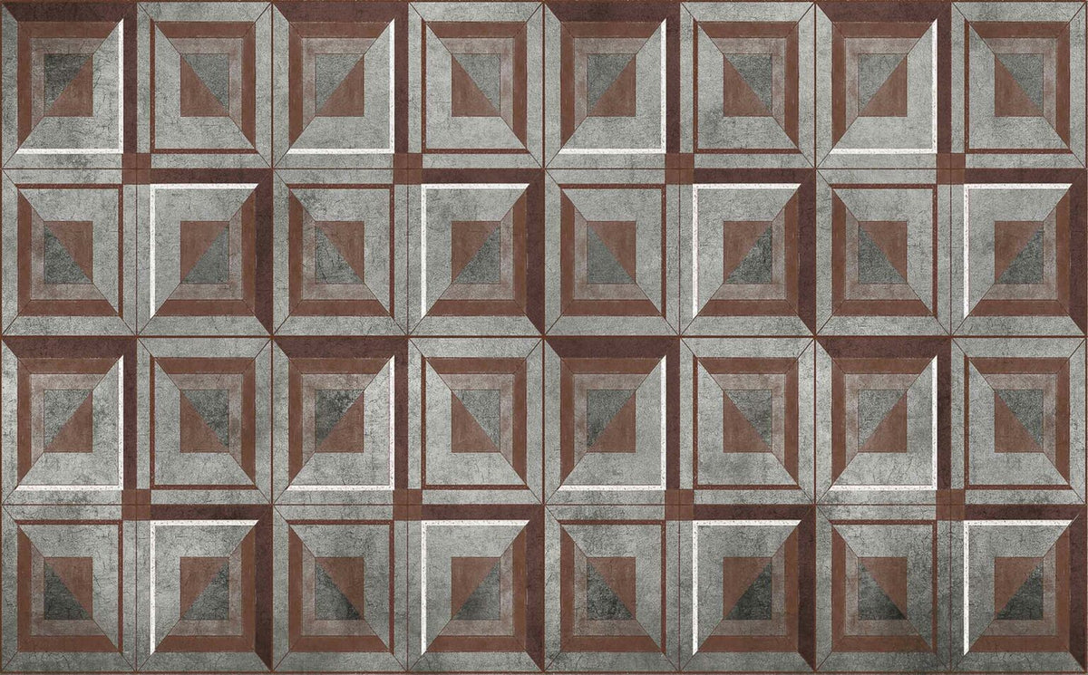 Empire mural by Coordonné in Silver, flat pattern view