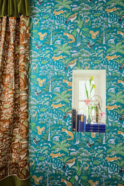 En Forêt Wallpaper by Pierre Frey shown in a room setting (view 1)