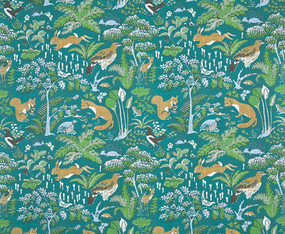 En Forêt Wallpaper by Pierre Frey in Turquoise (FP096002)