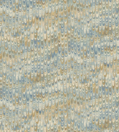 End Paper Wallpaper by Mulberry Home Blue/Sand