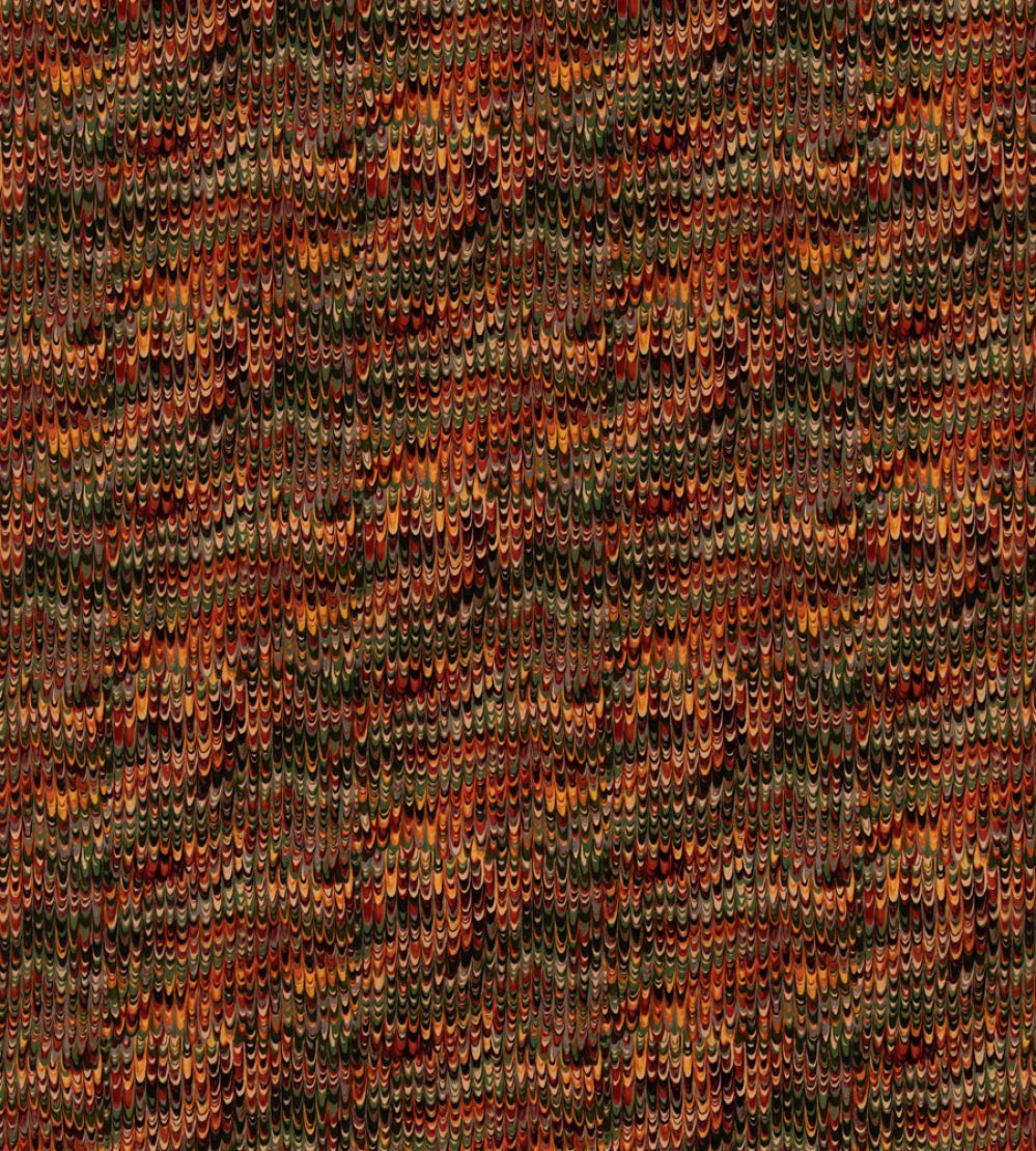 End Paper Velvet Fabric by Mulberry Home Red/Green