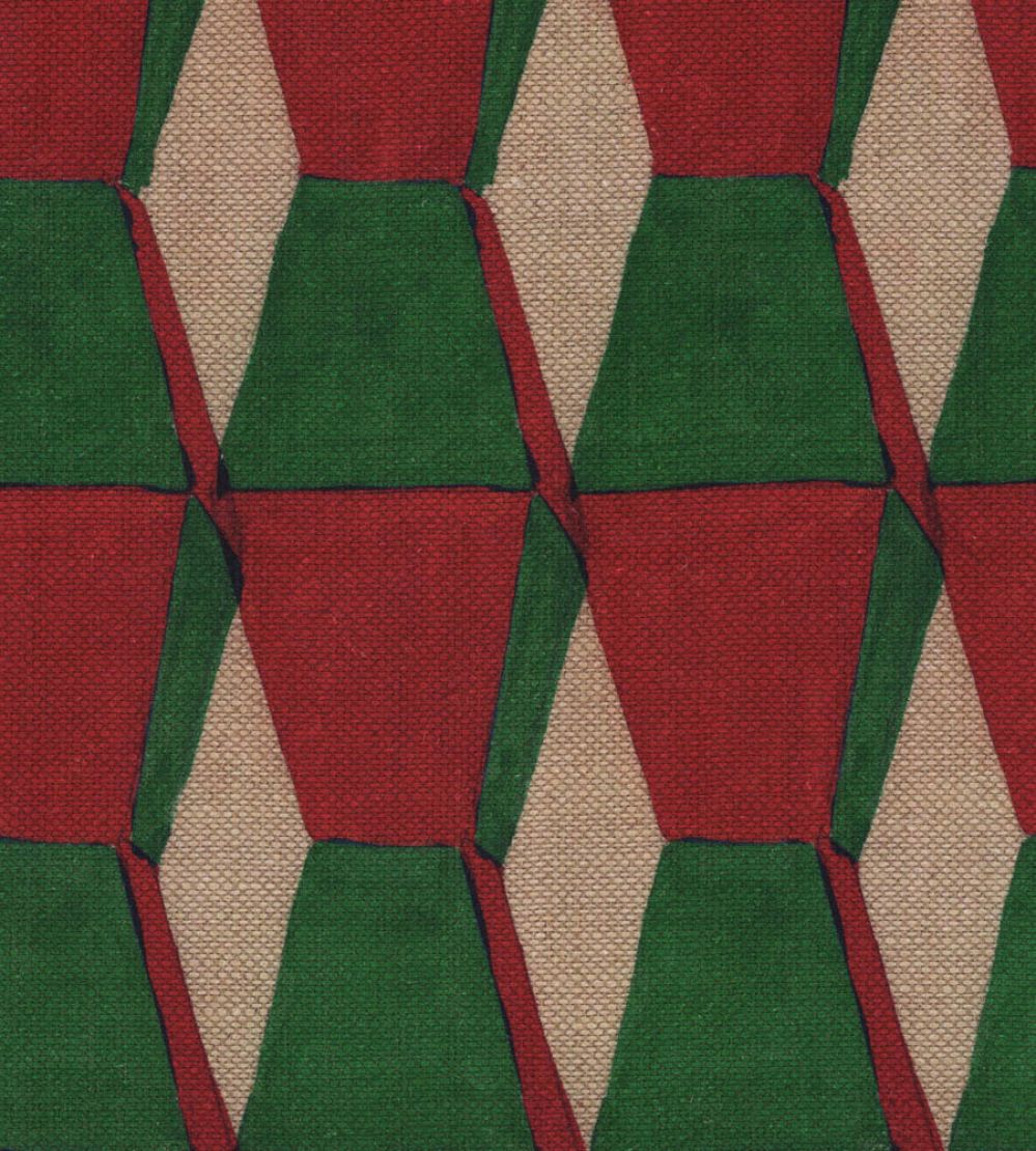 Endless Scarlet Fabric by MINDTHEGAP Red and Green