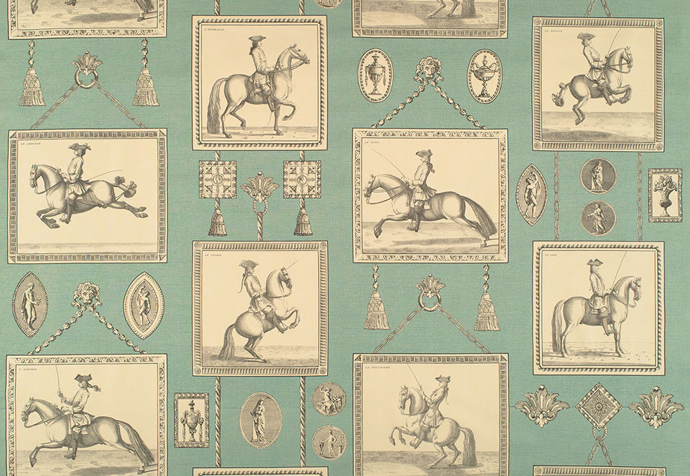 Equestrian Fabric by Nile & York in Aqua