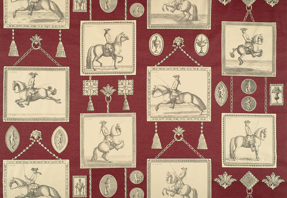 Equestrian Fabric by Nile & York in Burgundy