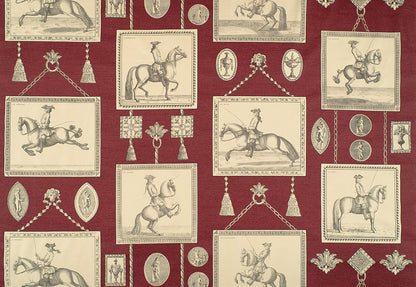 Equestrian Fabric by Nile & York in Burgundy