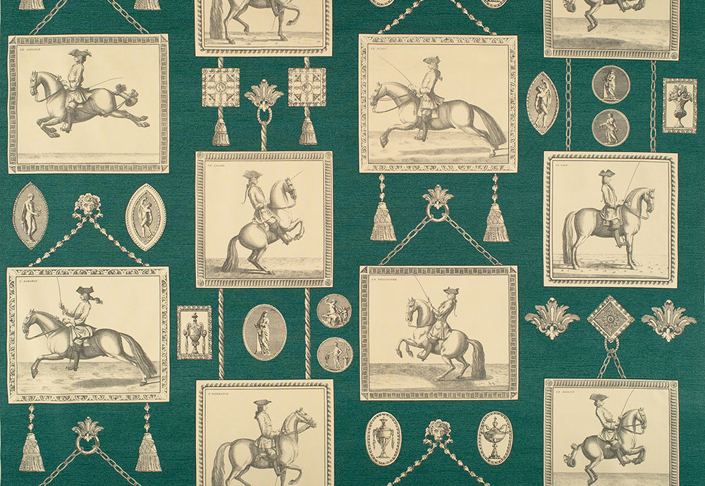 Equestrian Fabric by Nile & York in Dark Green