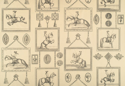Equestrian Toile Fabric by Nile & York in Charcoal