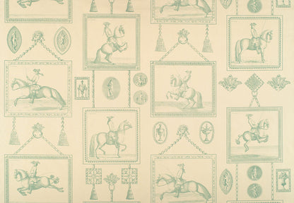 Equestrian Toile Fabric by Nile & York in Eau de Nil