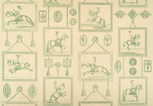 Equestrian Toile Fabric by Nile & York in Green