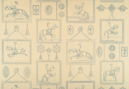 Equestrian Toile Fabric by Nile & York in Pale Blue