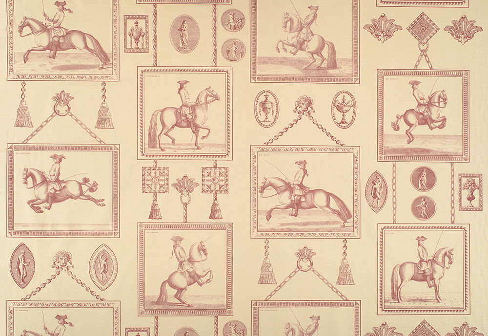 Equestrian Toile Fabric by Nile & York in Wine