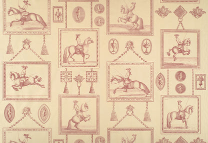 Equestrian Toile Fabric by Nile & York in Wine