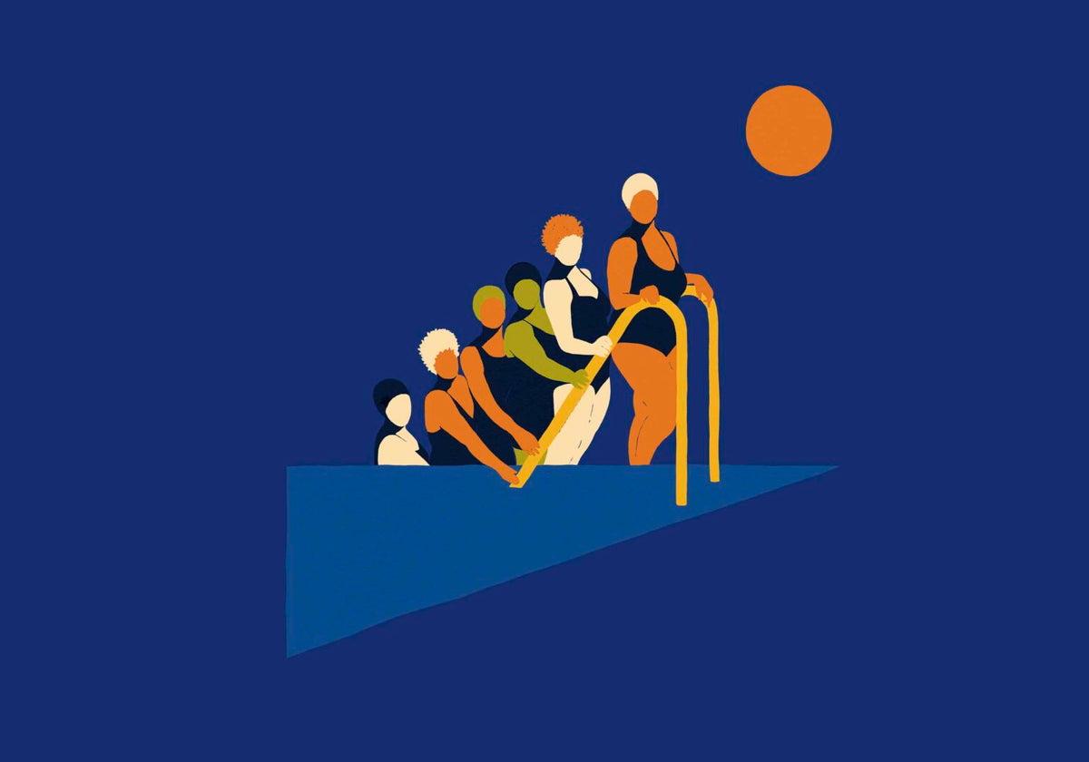Equilibrio mural by Coordonné in Cobalt, flat pattern view
