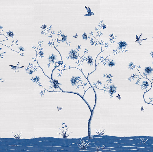Eternal Spring Mural by Phillip Jeffries in Blue (PJ 10222)