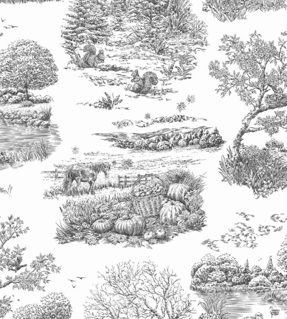 Eve Toile Wallpaper by Ohpopsi Noir