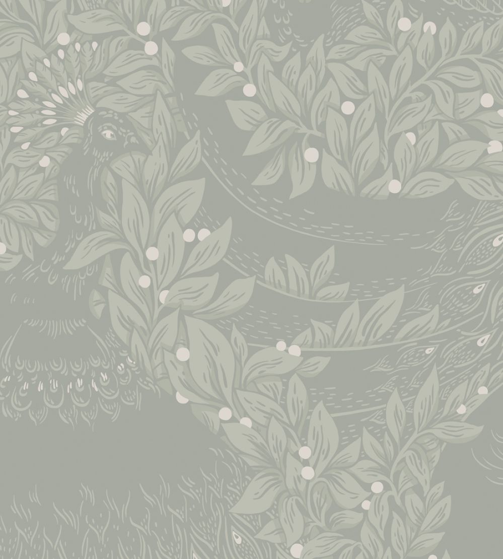 Evelina Wallpaper by Sandberg Sage Green