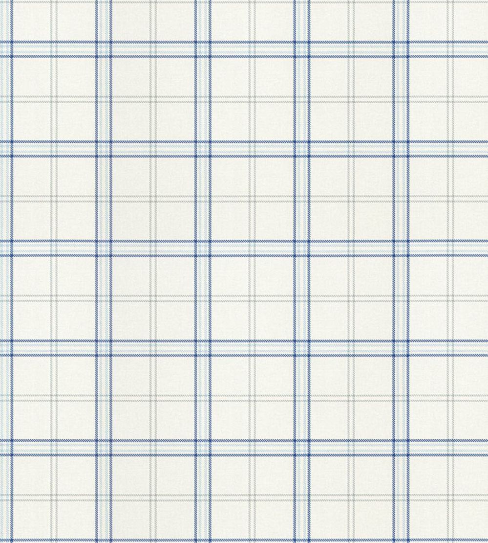 Ezra Plaid Wallpaper by Scalamandre Blue Jay