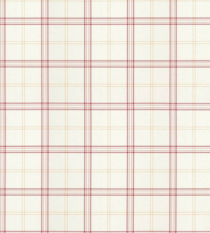 Ezra Plaid Wallpaper by Scalamandre Strawberry