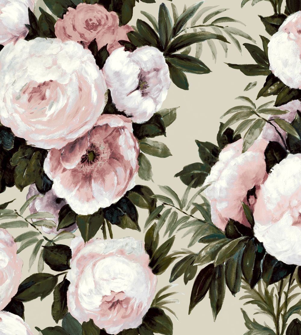 Fabiola Bloom Fabric by Arley House Dusky Pink