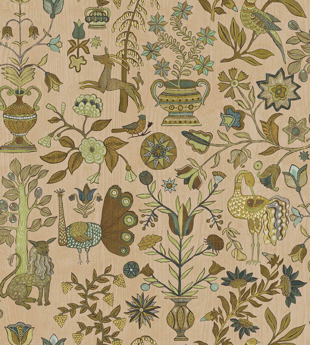 Fable Garden Wallpaper by Josephine Munsey Plaster Pink