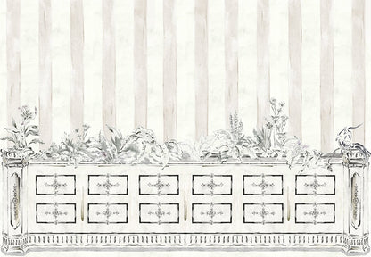 Fachada mural by Coordonné in Mono Perla, flat pattern view
