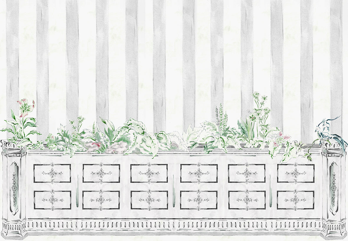 Fachada mural by Coordonné in Poli Perla, flat pattern view