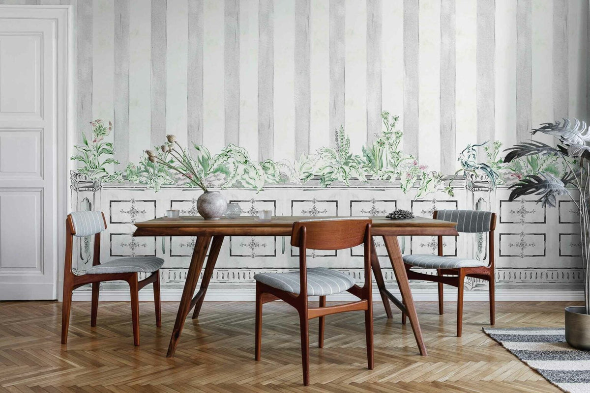 Fachada mural by Coordonné in Poli Piedra, shown in a styled room