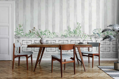 Fachada mural by Coordonné in Poli Piedra, shown in a styled room