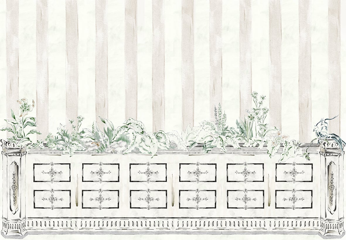 Fachada mural by Coordonné in Poli Piedra, flat pattern view