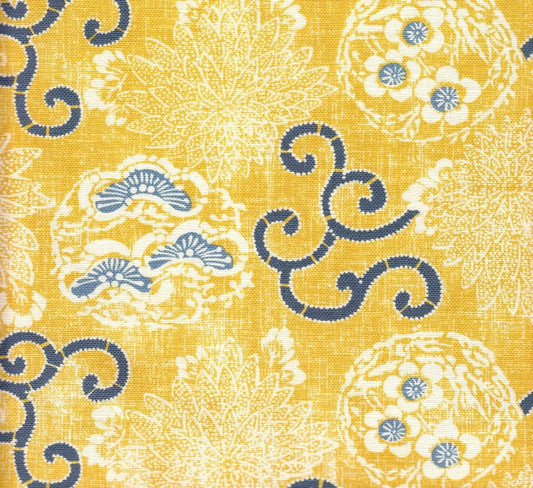 Fairie Enchantee Toile Saffron fabric by Charles Burger