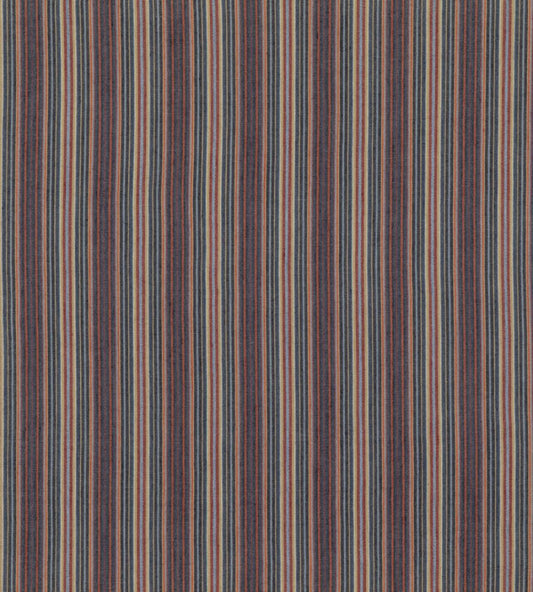 Falconer Stripe Fabric by Mulberry Home Indigo/Red