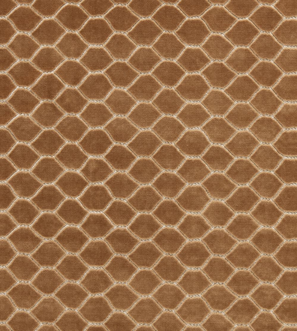 Faraday Velvet Fabric by Sanderson Bronze