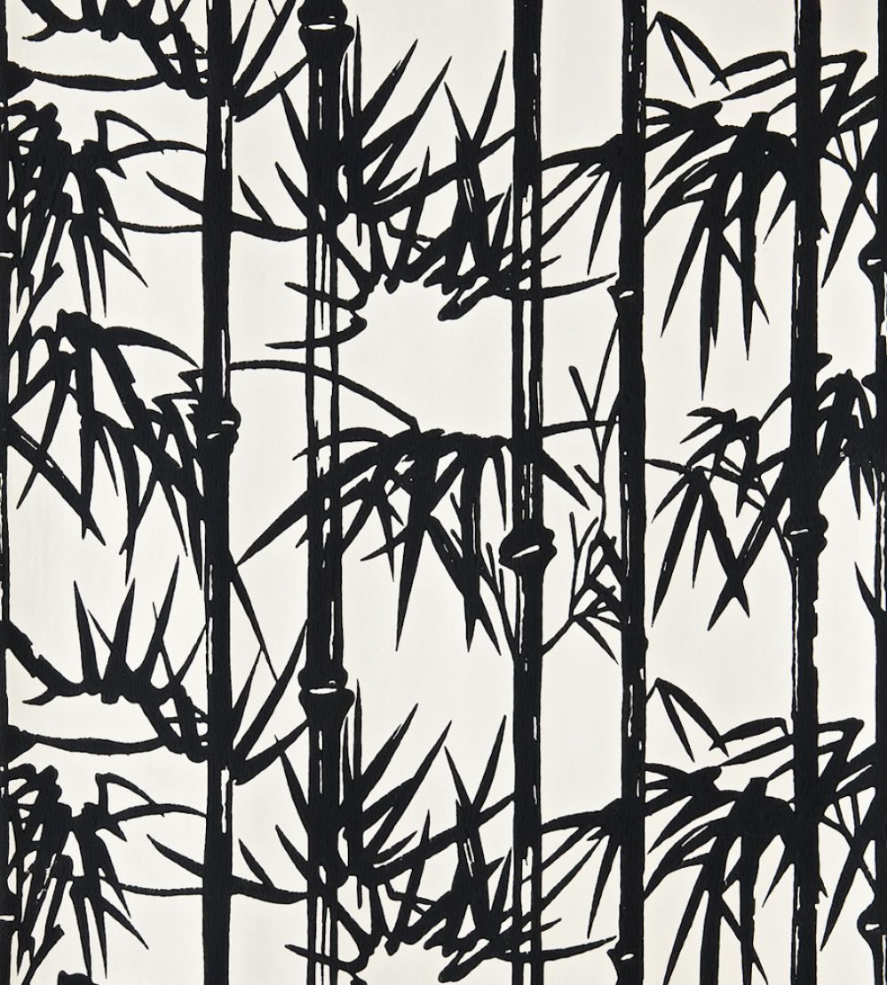Bamboo Wallpaper by Farrow & Ball Pitch Black