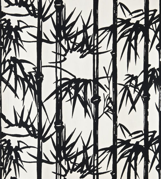 Bamboo Wallpaper by Farrow & Ball Pitch Black