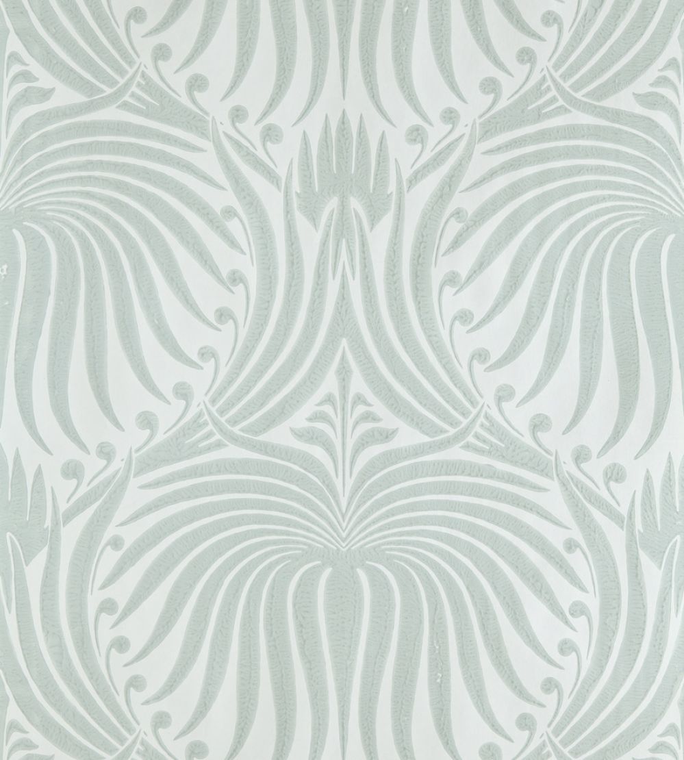 Lotus Wallpaper by Farrow & Ball Pavilion Blue / Green Blue