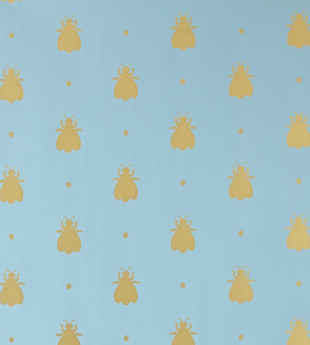 Bumble Bee Wallpaper by Farrow & Ball Stone Blue