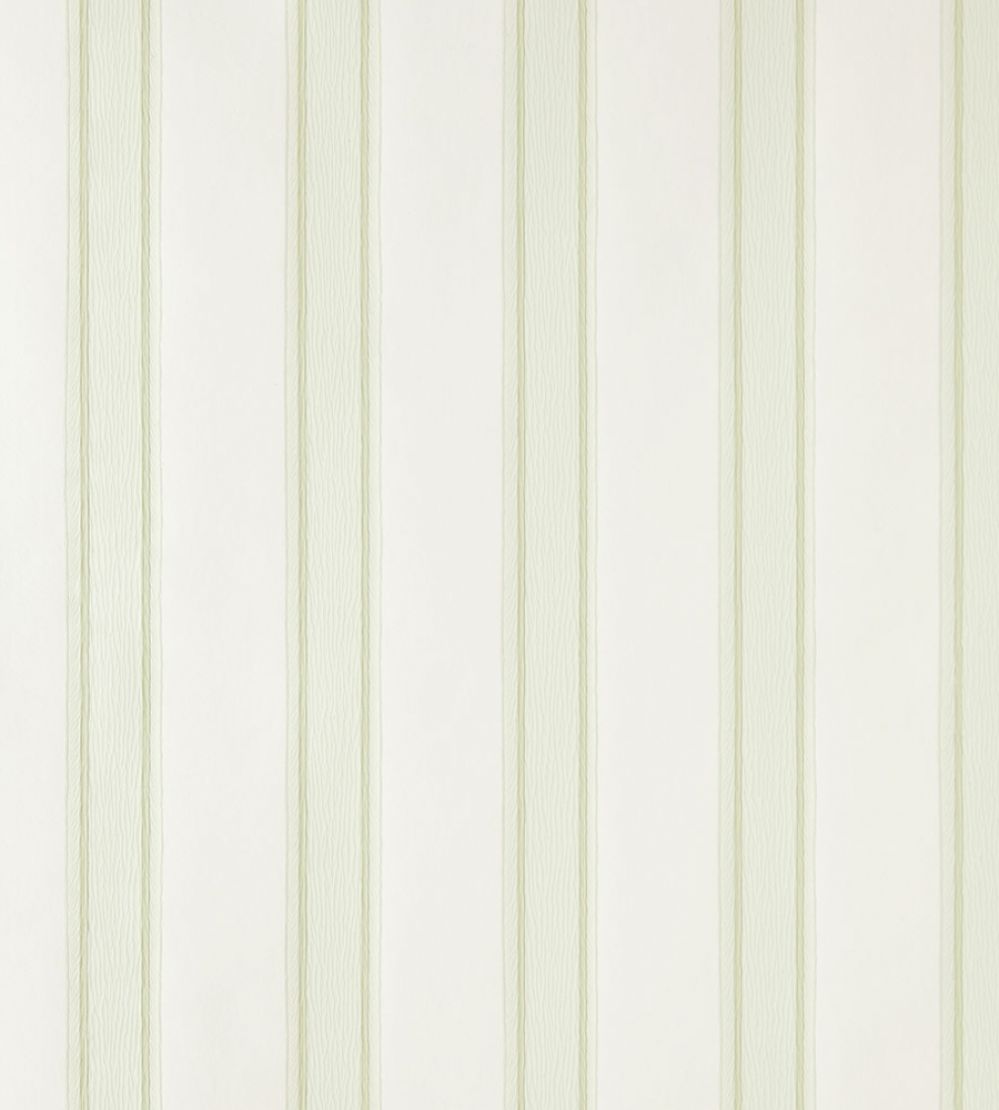 Block Print Stripe Wallpaper by Farrow & Ball Green Ground