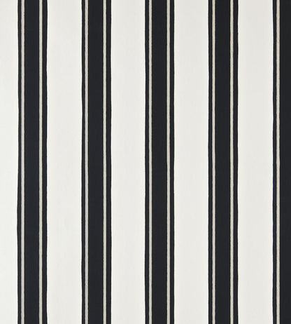 Block Print Stripe Wallpaper by Farrow & Ball Off-Black