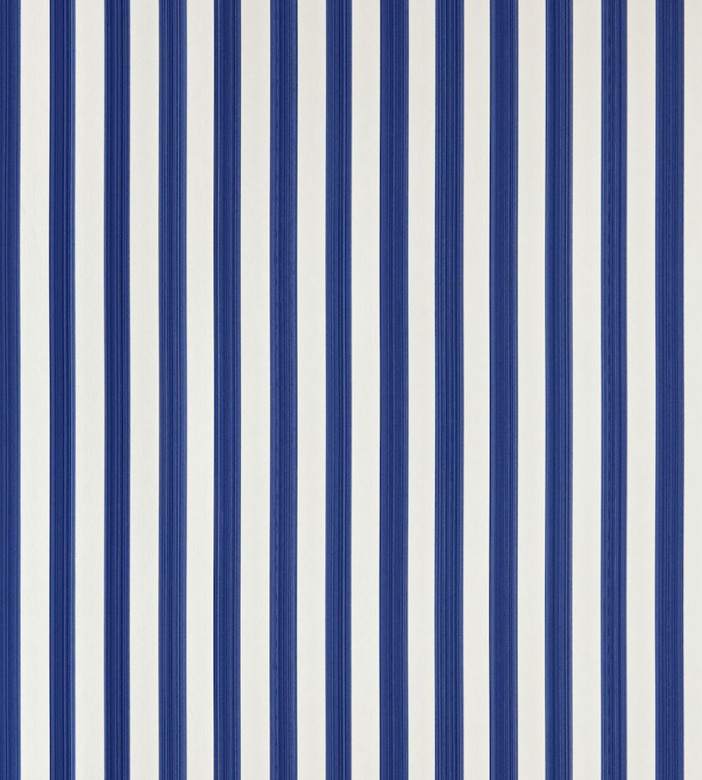 Closet Stripe Wallpaper by Farrow & Ball Pitch Blue