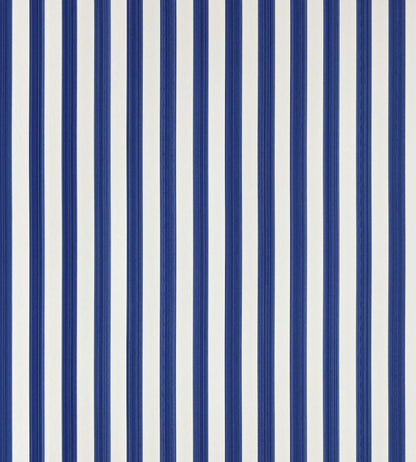 Closet Stripe Wallpaper by Farrow & Ball Pitch Blue